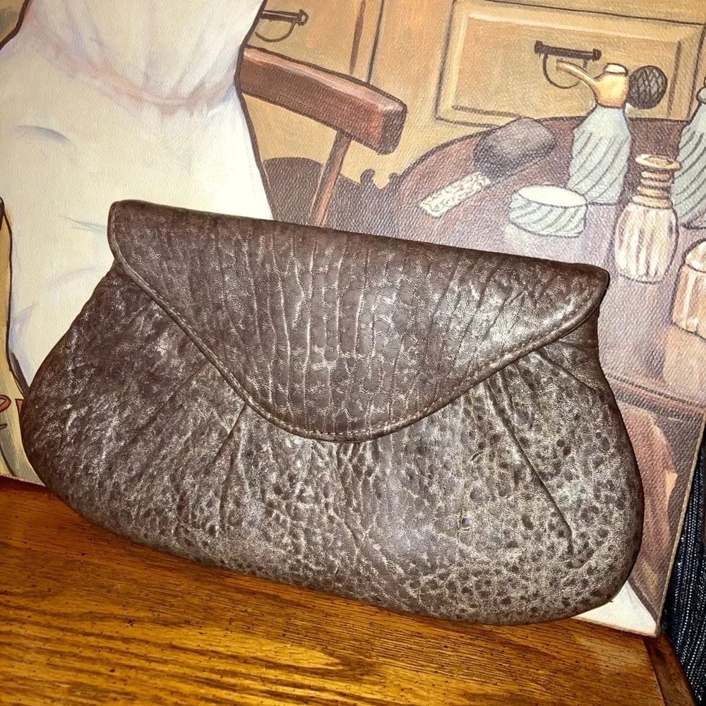 Lauren Merkin Bronze Leather Clutch - EUC.